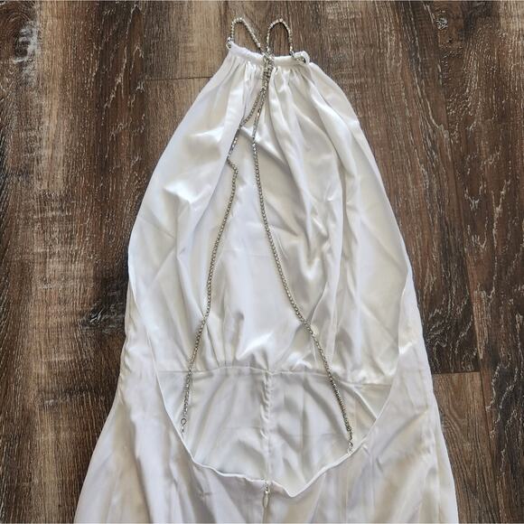 Retrofete Margot Dress White Size Medium Silk Blend Open Back Bridal NWT - Picture 9 of 16